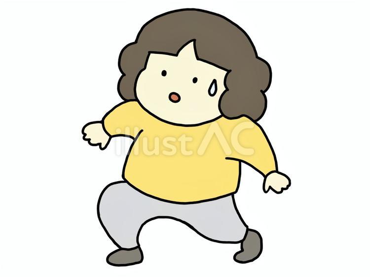 のけぞる人（冷や汗） 不安,怖い,恐怖のイラスト素材