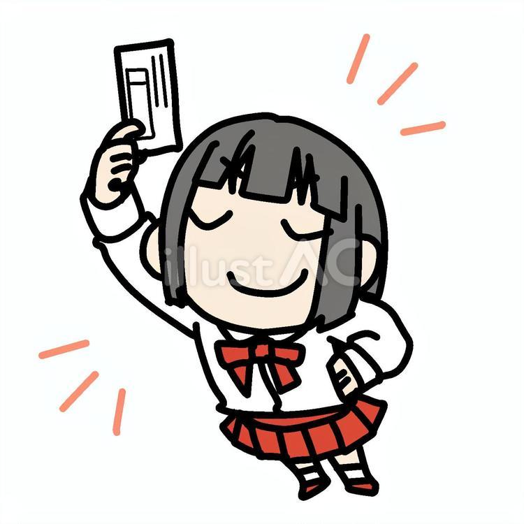 投票用紙とどやる少女 小学生,投票用紙,ドヤるのイラスト素材