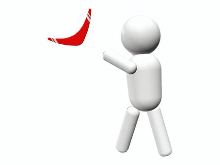 ブーメラン　投げたら戻ってきた スポーツ,ブーメラン,投げる,戻ってくる,こん棒,武器,人物のイラスト素材