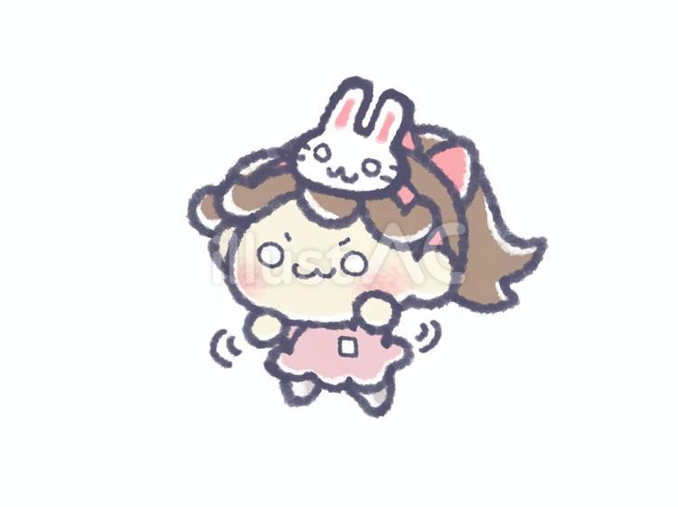 お遊戯会の女の子 お遊戯会,発表会,幼稚園のイラスト素材