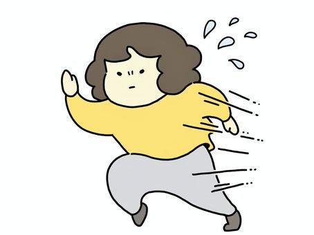 走る人（本気） 走る,逃げる,汗,本気,必死,逃走,焦る,全力,疾走,勢いのイラスト素材