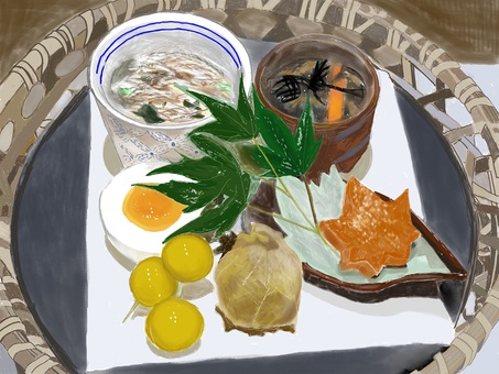 Illustration, الطعام الياباني, مقبلات, جزر, 