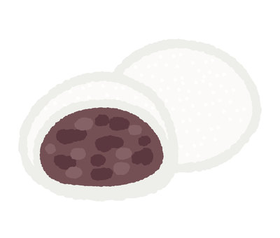 大福餅 大福餅,大福,餅,和菓子,スイーツ,和スイーツ,小豆,あんこ,粒あん,おやつのイラスト素材