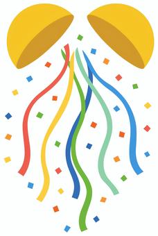 くす玉 くす玉,紙吹雪,紙テープ,カラフル,シンプル,かわいい,パーティー,祝い,誕生日,挿絵のイラスト素材