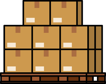 茶色の段ボールのパレットです。 茶色の段ボールのパレットです。 段ボール,パレット,シンプル,箱,積載,荷物,物流,倉庫,工場,運搬のイラスト素材