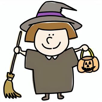 ハロウィン女の子 ハロウィン,女の子,かぼちゃ,魔女,子供,イベント,10月,行事,魔法使い,コスプレのイラスト素材