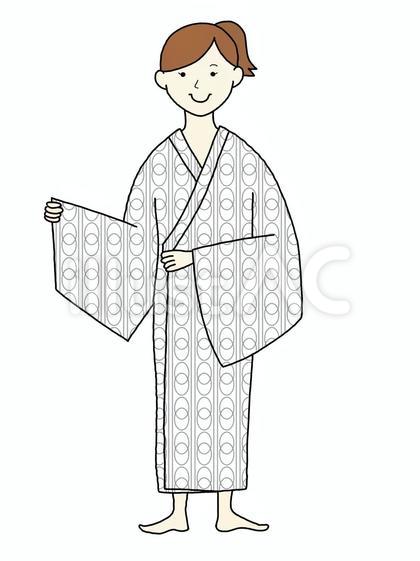 旅館浴衣の着方(女性 柄浴衣)工程③