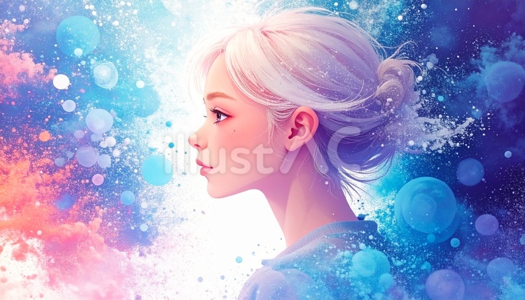 横顔（女の子） 女性,美人,美容のイラスト素材