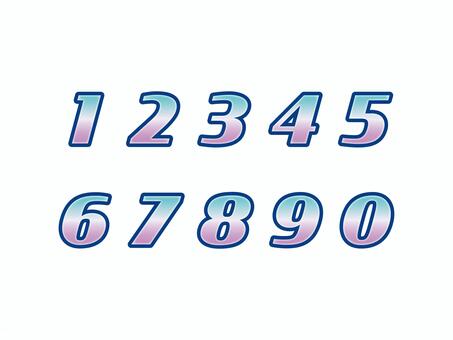 数字（紺縁・グラデ・光）01-01