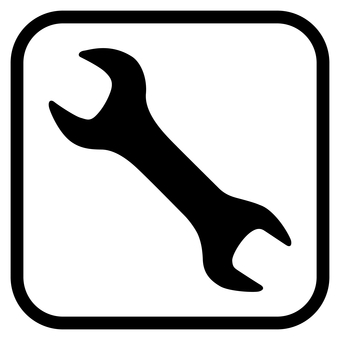 両口スパナのアイコン 両口,スパナ,工具,修理,道具,レンチ,メンテナンス,整備,調整,アイコンのイラスト素材