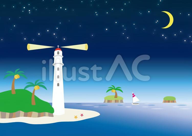 Lets go Summer【7】 海,海岸,灯台のイラスト素材
