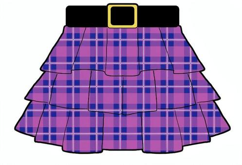 Illustration, skirt, check, belt, 