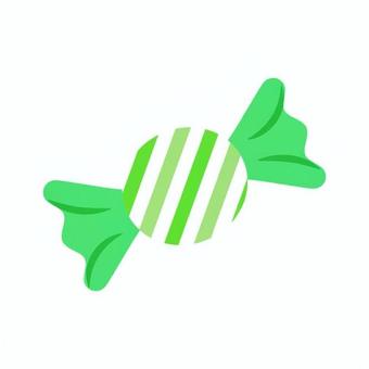 キャンディアイコン_緑 キャンディ,飴,お菓子,かわいい,アイコン,飴玉,おやつ,ストライプ,甘い,シンプルのイラスト素材