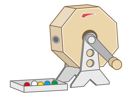 抽選用のガラポン ガラポン,ガラガラ,抽選,八角形,回す,玉,抽選器,お祭り,挿絵,イラストのイラスト素材