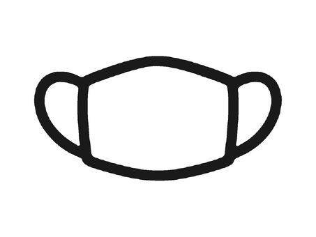 シンプルなマスクのアイコン マスク,不織布マスク,医療用マスク,不織布,口元,顔,衛生,衛生用品,感染対策,感染予防のイラスト素材