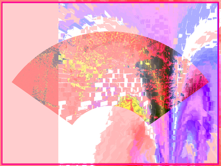 扇形の柄のあるユニークで美しい抽象背景 扇,扇形,モザイク,グラデーション,抽象,ピンク,赤,紫,テクスチャ,背景のイラスト素材