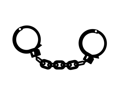 手錠の白黒アイコン 手錠,ワッパ,拘束,逮捕,罪人,罪,捕獲,白黒,アイコン,モノクロのイラスト素材