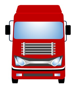 トラック104 車,トラック,正面,物流,運輸,運送,ロジスティクス,貨物,輸送,流通のイラスト素材