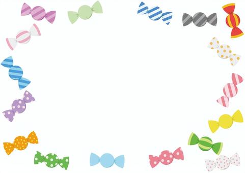 アメのフレーム アメのフレーム あめ,飴玉,キャンディー,フレーム,枠,お菓子,駄菓子,装飾,ストライプ,水玉模様のイラスト素材