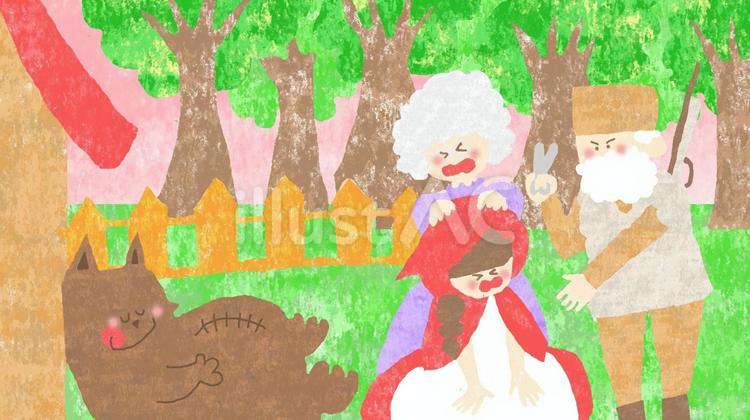 赤ずきんちゃんの絵本の世界♪page7 赤ずきん,絵本,童話のイラスト素材
