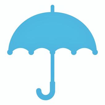 傘1(水色1色) 傘,雨,青,水色,アイコン,シルエット,梅雨,６月,雨天,天気のイラスト素材