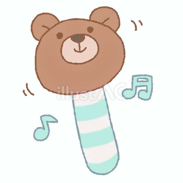 くまのおもちゃ(青) 赤ちゃん,くま,ベビー用品のイラスト素材