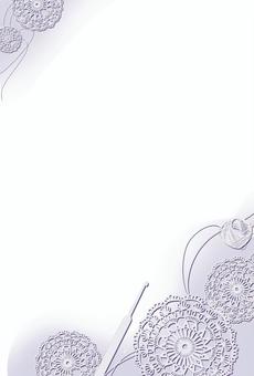 故人の趣味の喪中はがきレース編み 喪中はがき,年賀状,背景,挨拶,テンプレート,趣味,レース編み,かぎ針糸,思い出,偲ぶのイラスト素材