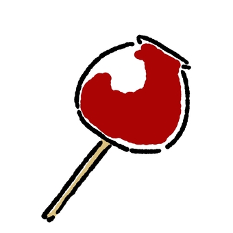 リンゴ飴 リンゴ飴,食べ物,手書き,りんご,飴のイラスト素材