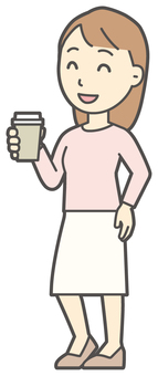  ロングヘア女性-258-全身