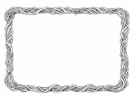 フレーム　つる　白黒