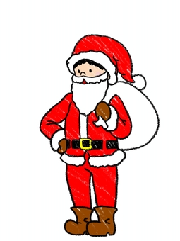 サンタ服を着た子ども 鉛筆風,クリスマス,サンタクロース,手書き,子ども,男の子のイラスト素材