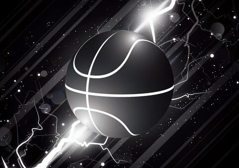 かっこいいバスケットボールと稲妻の背景 スポーツ,バスケットボール,稲妻,雷,光,フレア,パーティクル,スタイリッシュ,背景のイラスト素材