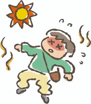 熱中症 熱中症,熱い,暑い,人物,夏,日差し,太陽,夏バテ,直射日光,医療のイラスト素材