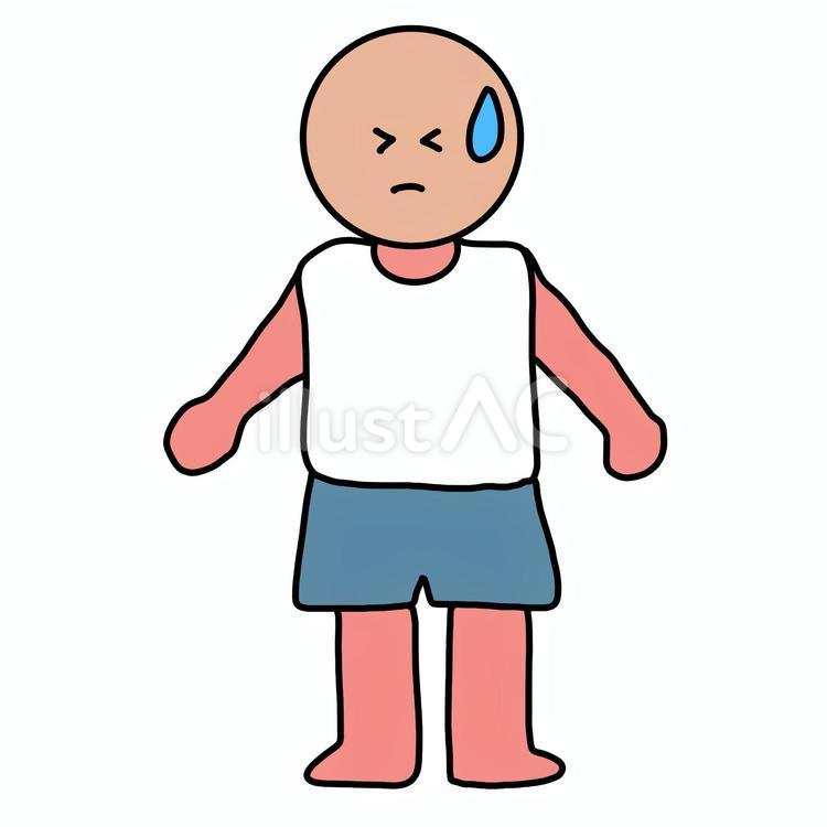 日焼けをして痛がる人 日焼け,炎症,人のイラスト素材