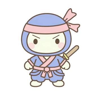 忍者のゆるかわキャラクター 忍者,泥棒,江戸時代,忍び,くノ一,キャラクター,刀,和風,ゆるキャラ,可愛いのイラスト素材