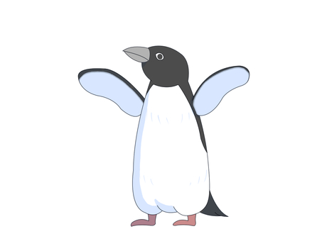 アデリーペンギン(バンザイ・主線なし) アデリーペンギン(バンザイ・主線なし) ペンギン,アデリーペンギン,鳥,動物,南極,バンザイ,主線なしのイラスト素材