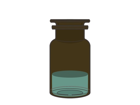 広口試薬びん 褐色 液体入り 実験器具,理科,科学,化学,シンプル,試薬びん,褐色のイラスト素材