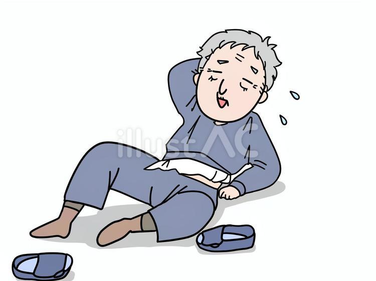 転倒した高齢男性 転倒,転落,事故のイラスト素材