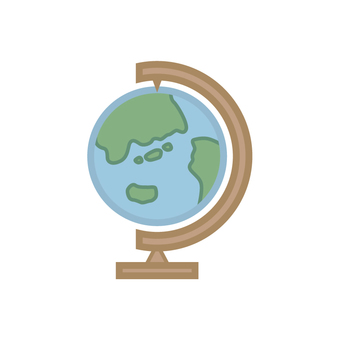 地球儀　イラスト素材 地球儀,地球,世界,世界一周,世界旅行,社会,グローバル,全世界,文房具,小学生のイラスト素材