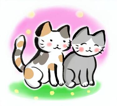 Illustration, cat, hand drawn, a good friend, JPG and PNG