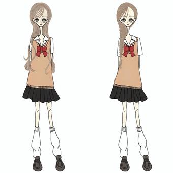 High school girl summer clothes crochet arrangement, JPG and PNG High school girl summer clothes crochet arrangement, woman high student, student, high school student, JPG and PNG