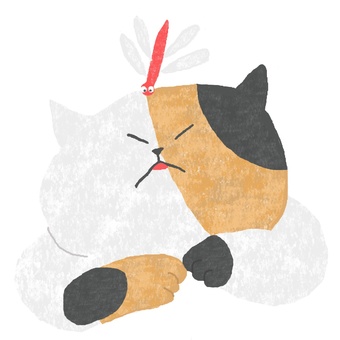 Dragonfly and calico cat ♪, tiny, dragonfly, autumn, JPG and EPS