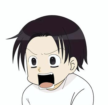 驚く男性 人物,驚く,ショック,唖然,あんぐり,ビックリ,男性,驚愕,センター分け,黒髪のイラスト素材