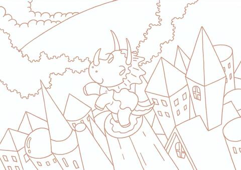 Illustration, coloring book, coloring, dinosaur, JPG and PNG