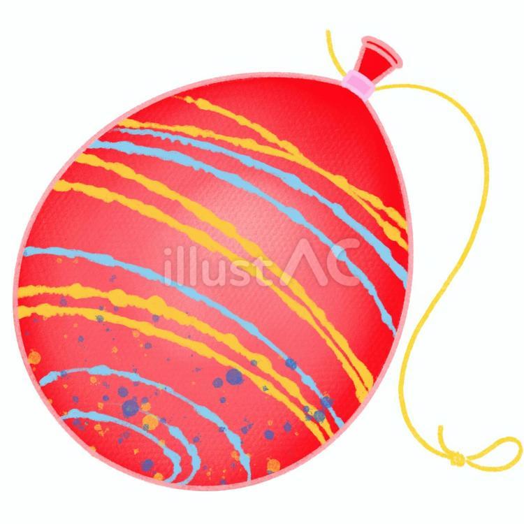 縁日の水風船（赤） 水風船,ヨーヨー,夏のイラスト素材
