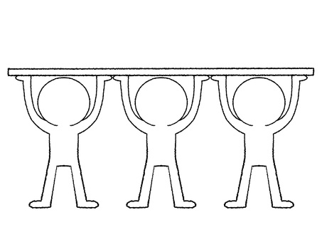 支えるシルエット シルエット,支える,リアクション,pop調,手描き,挿絵,ワンポイント,素材,商用可,無料のイラスト素材