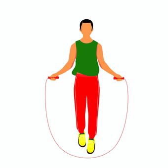 なわとび 008 なわとび,運動,トレーニング,エクササイズ,ジャンプ,男性,スポーツ,フィットネス,ロープ,アウトドアのイラスト素材