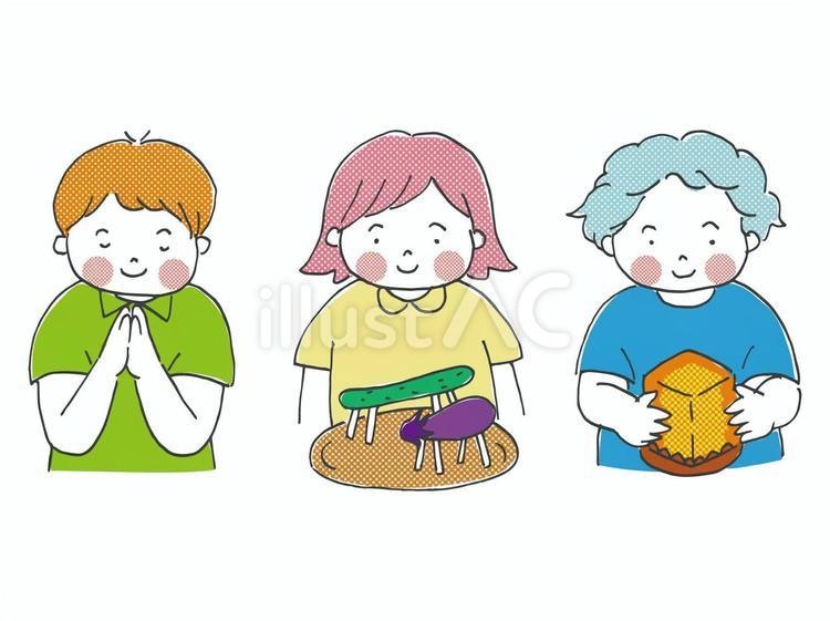 お盆【80sTASTE_180】 お盆,お墓参り,お彼岸のイラスト素材
