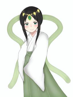 ヌナカワヒメ 八百万の神,可愛い,癒し,女神,スピリチュアルのイラスト素材