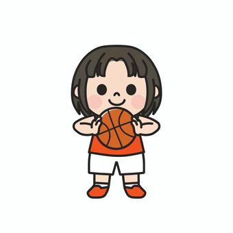 バスケットボールを持つ子ども5 バスケットボール,ボール,バスケット部,部活動,部員,運動部,球技,部員募集,メンバー募集,練習のイラスト素材